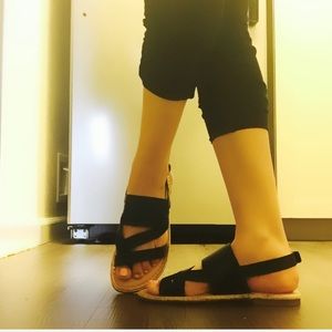 BRAND NEW Franco Sarto Black Flat Sandals